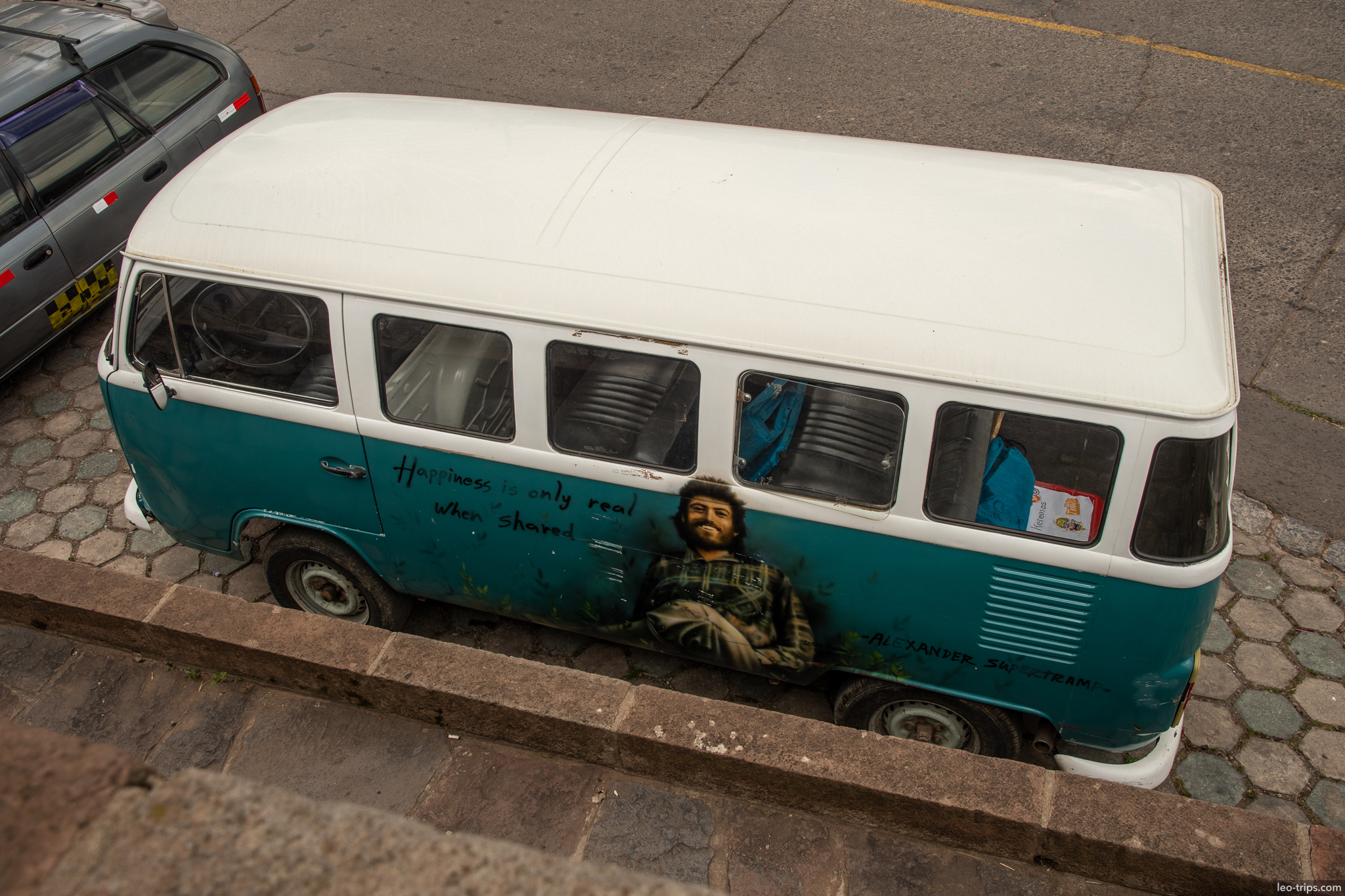 vintage vw bus happiness only real when shared cusco