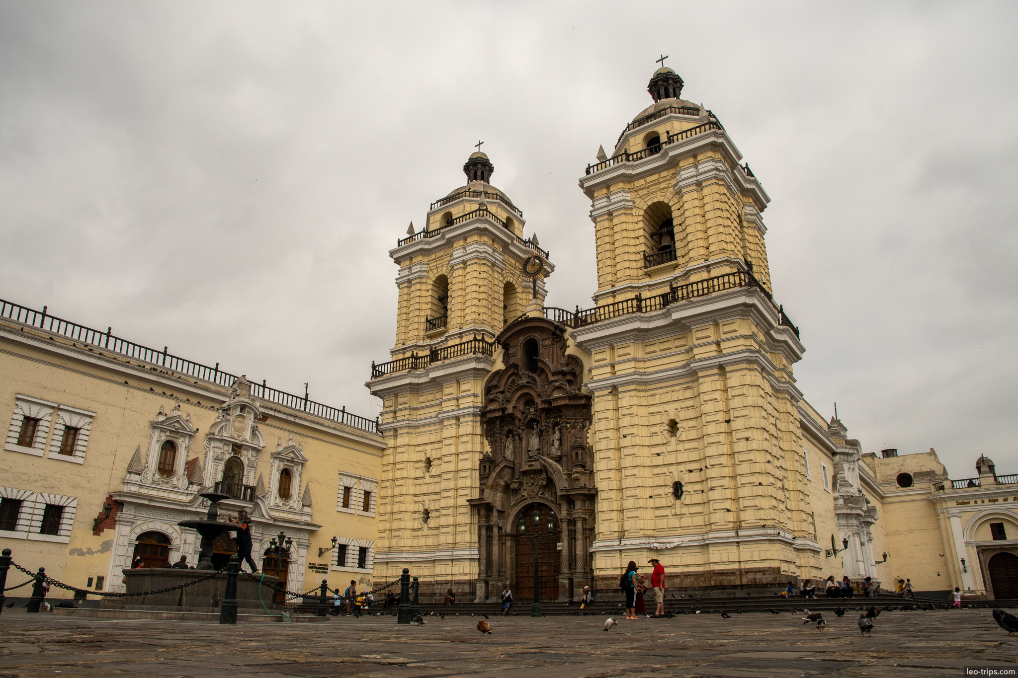 basilica convento san francisco facade towers lima