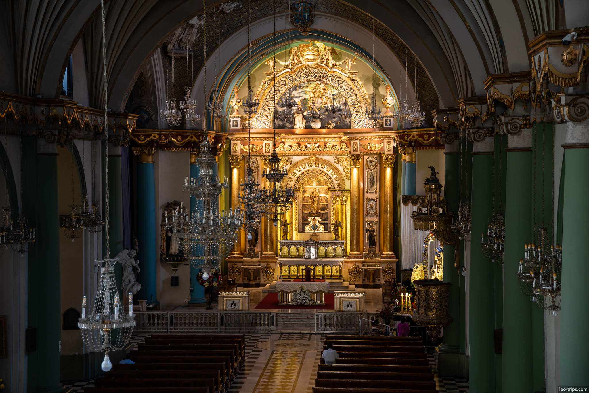 church golden altar interior lima lima