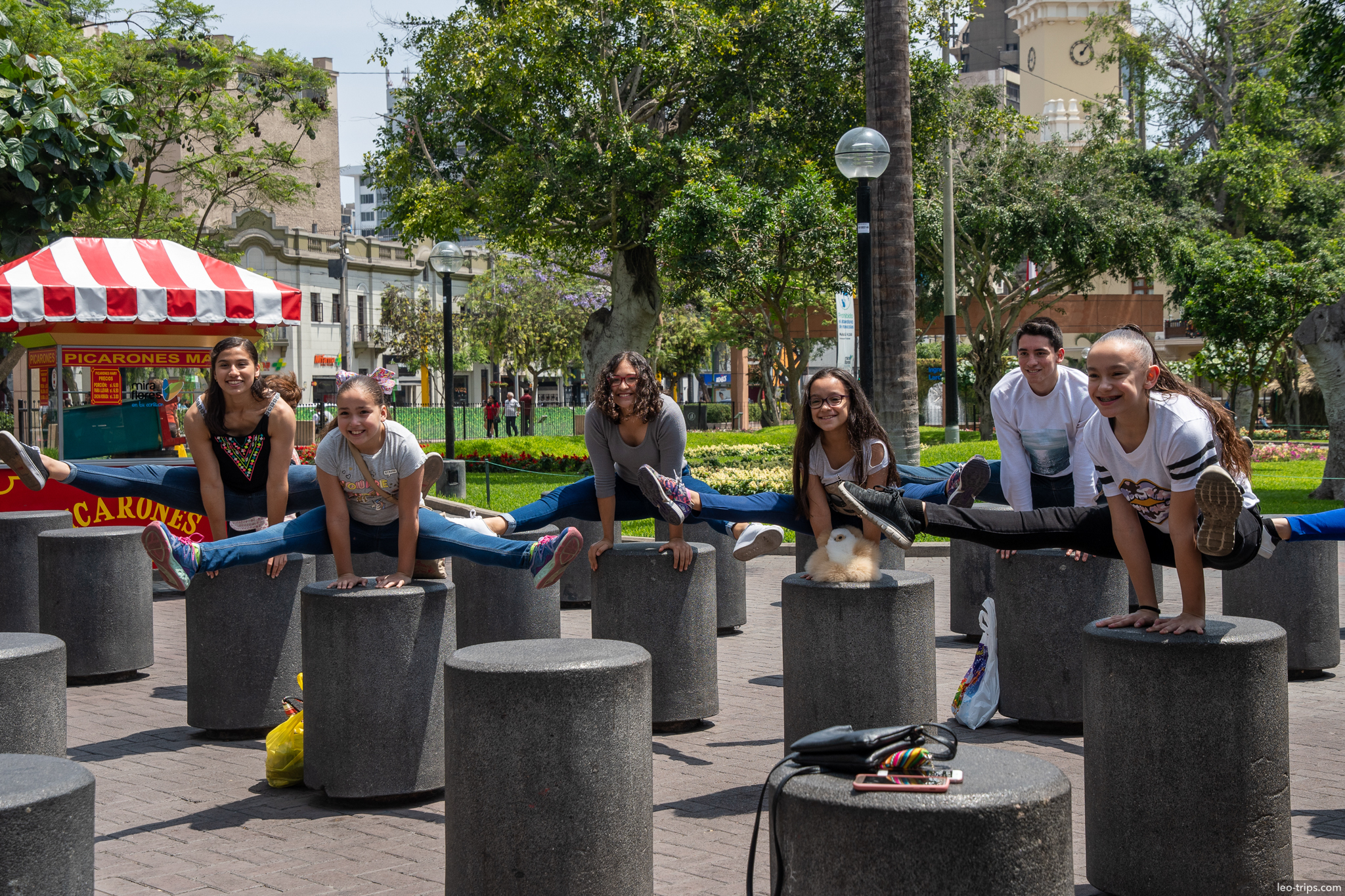 kids balancing park picarones vendor lima lima