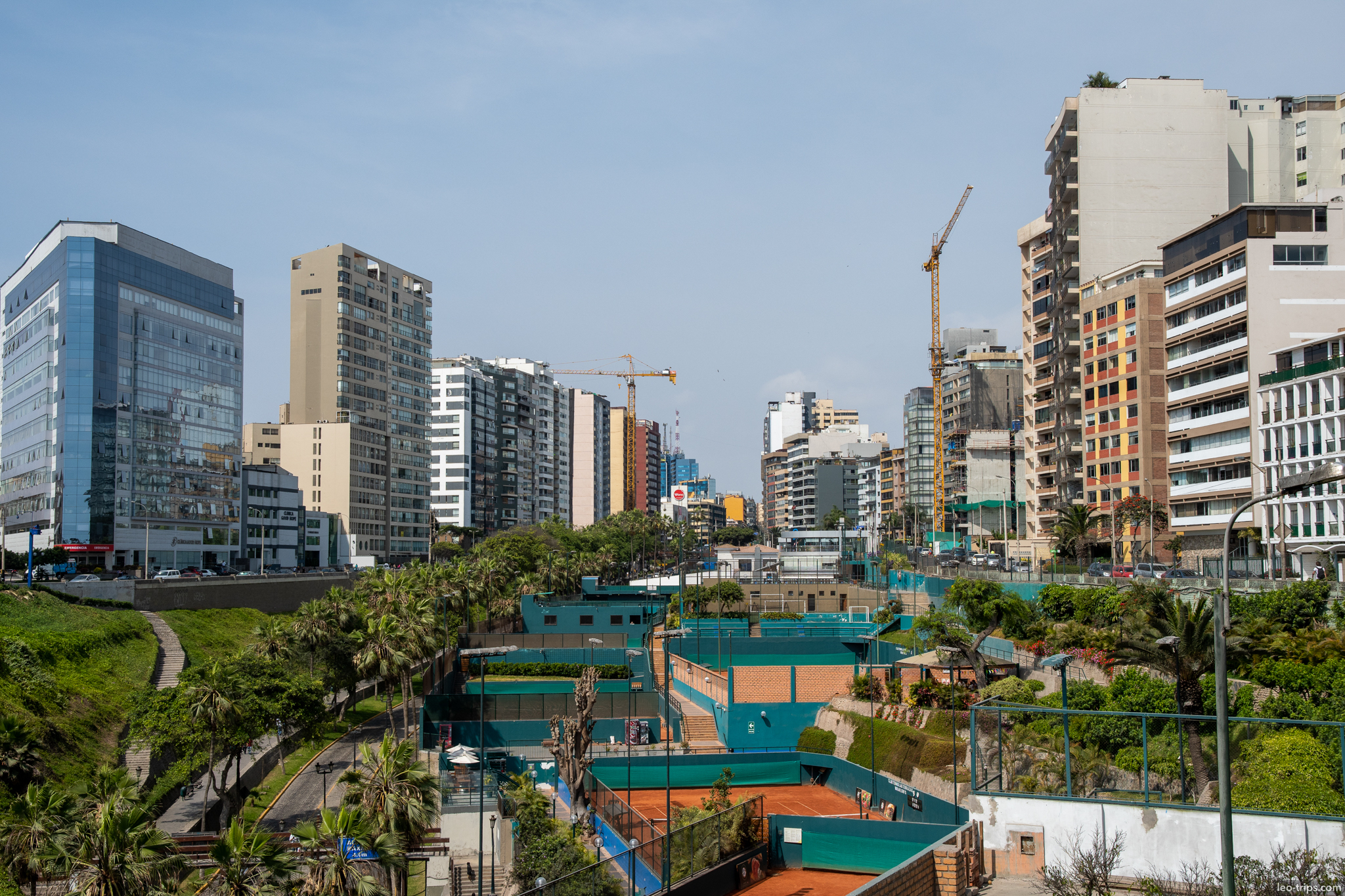 miraflores district tennis courts skyscrapers lima