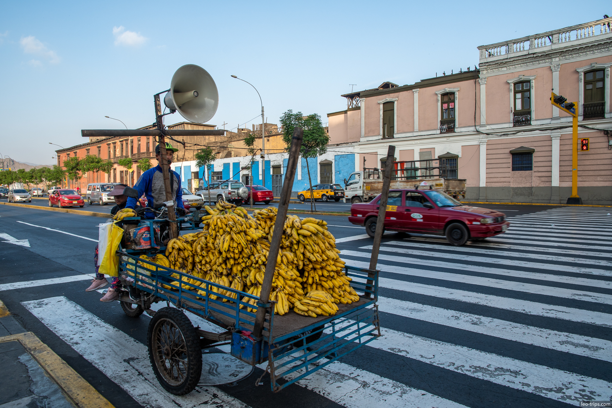 street vendor bananas mototaxi lima