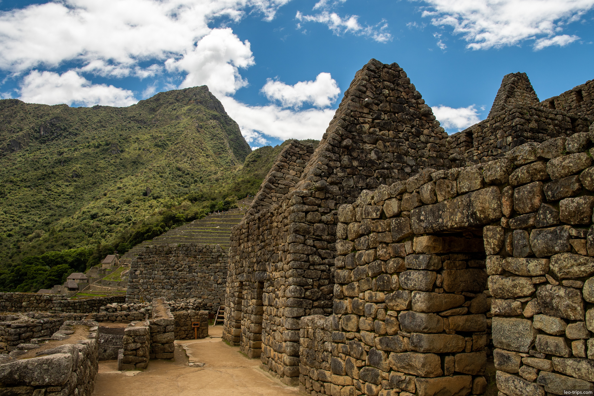 residential houses triangular gables terraces machu picchu