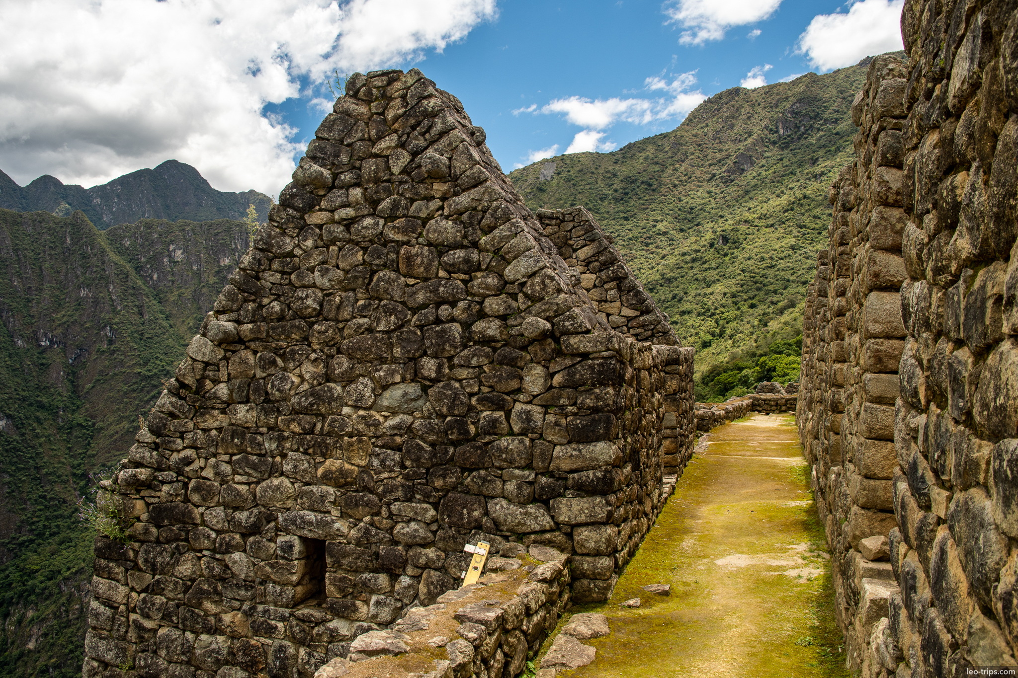triangular gable wall mountain backdrop machu picchu