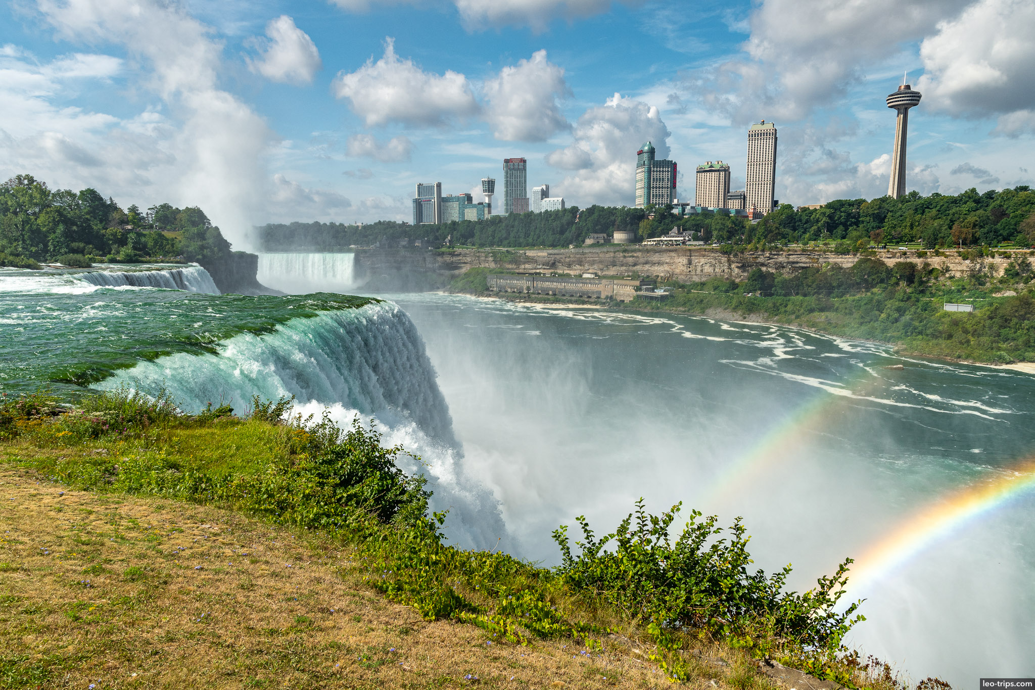 double rainbow at american falls niagara falls state park