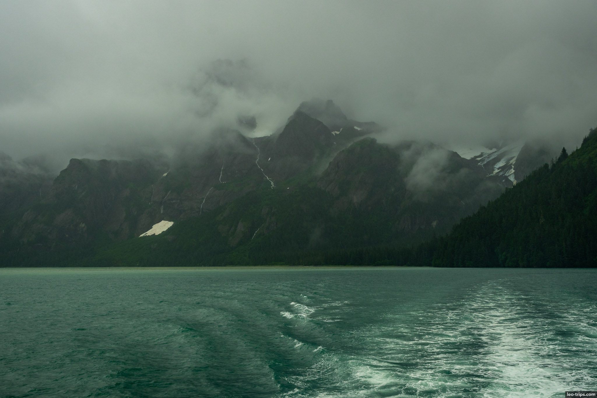 Peaks and low rain clouds resurrection bay