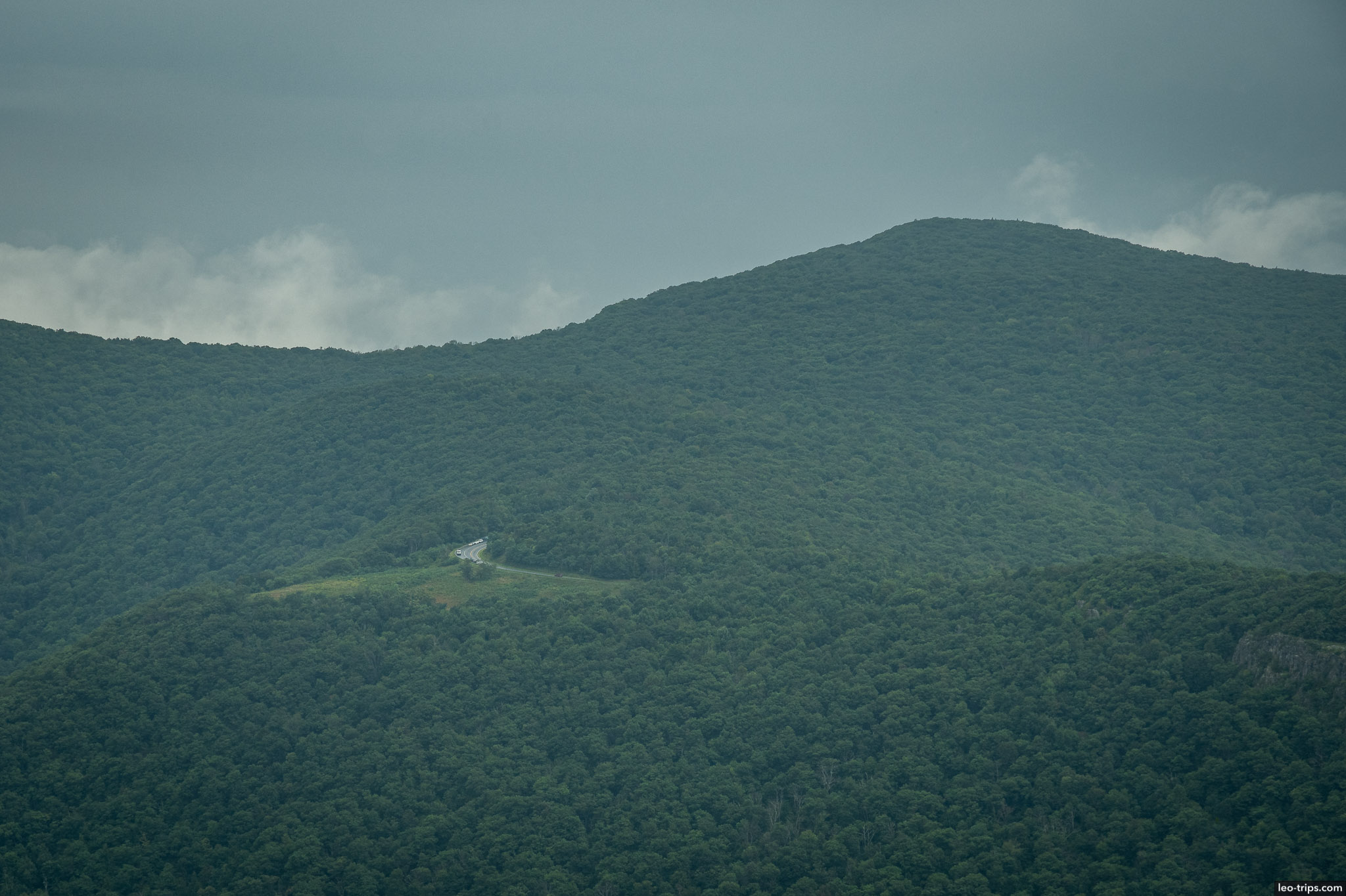 road on forested hills shenandoah national park