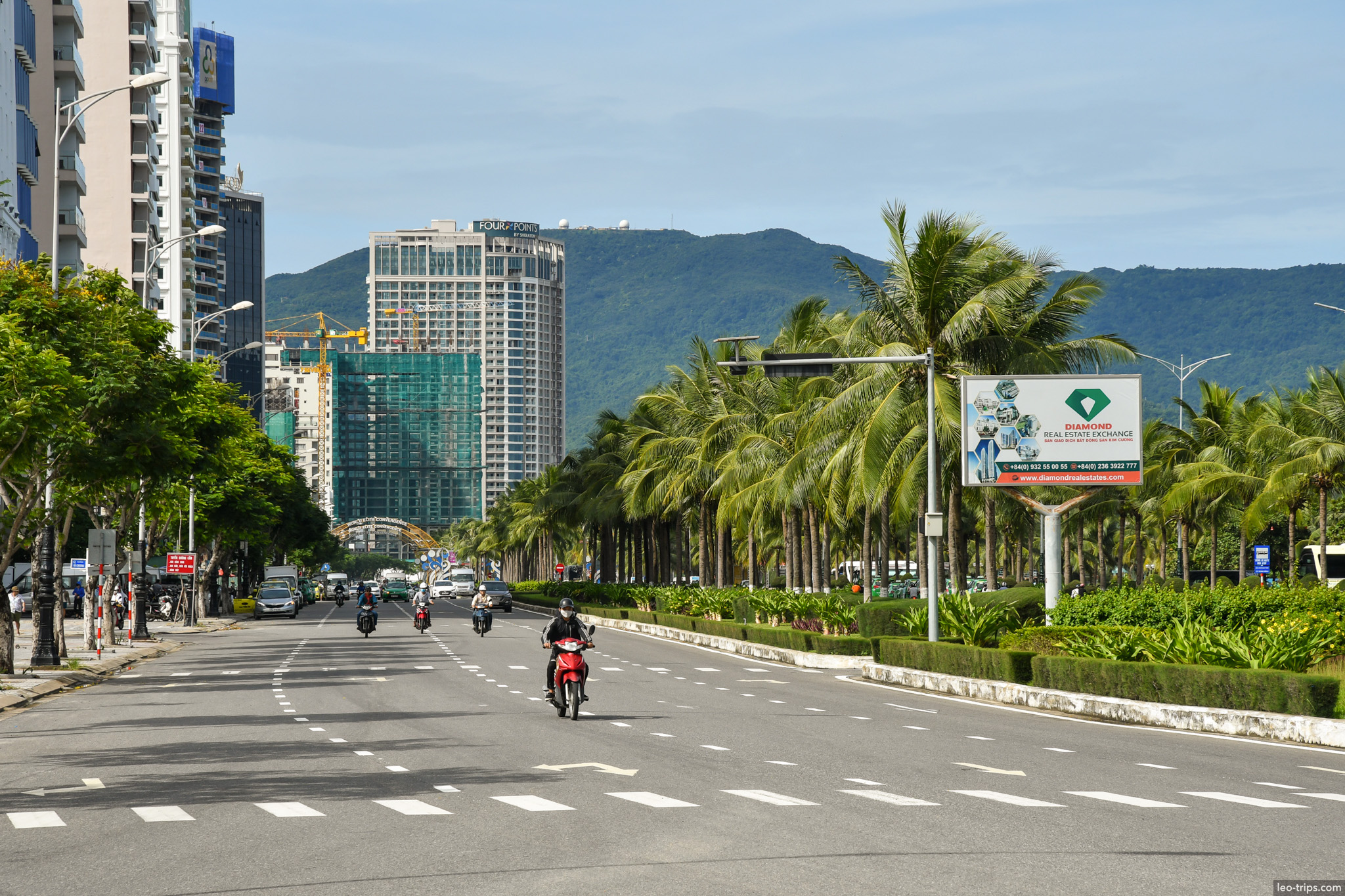 danang beach road palm trees four points hotel da nang