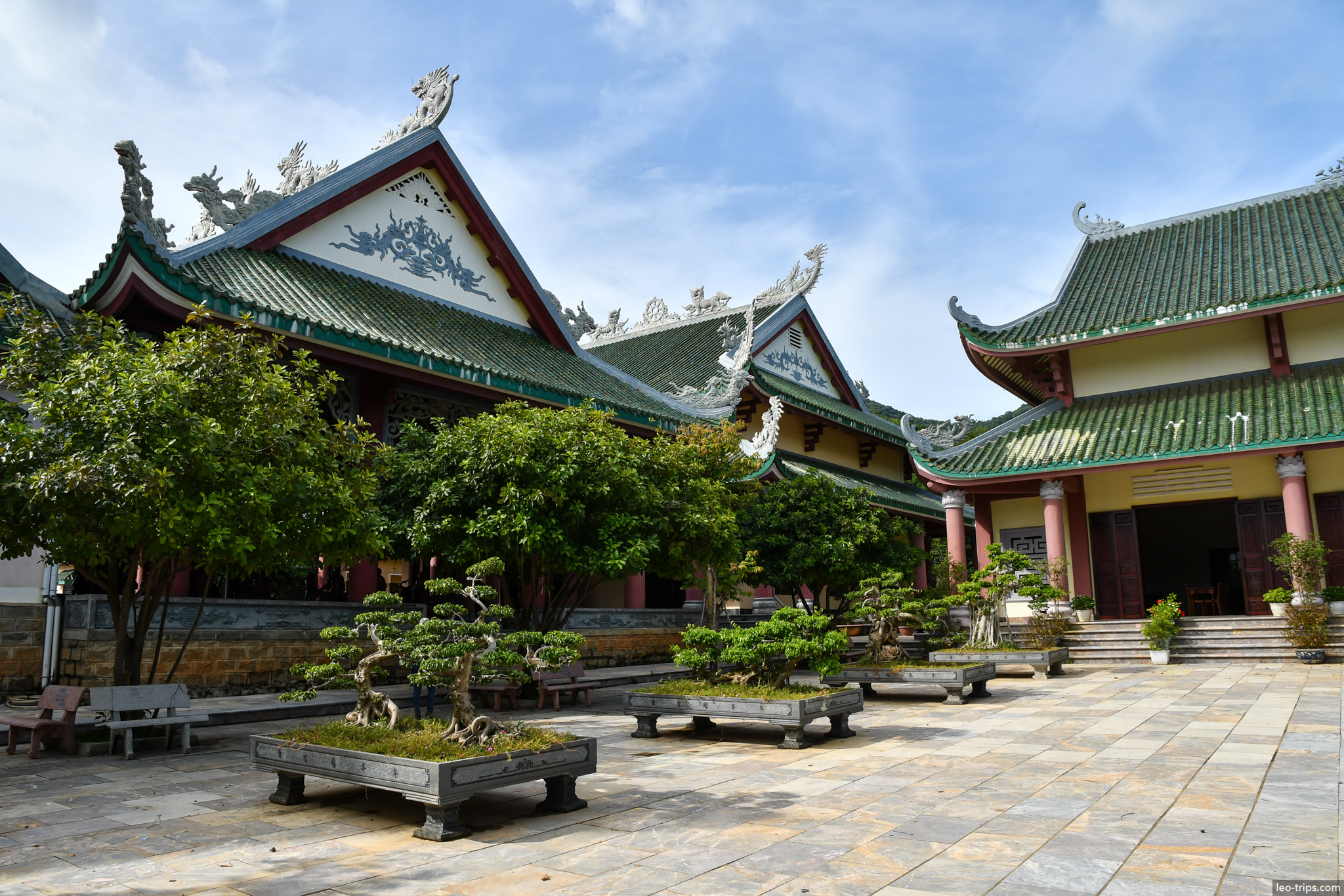 linh ung pagoda bonsai garden courtyard danang da nang