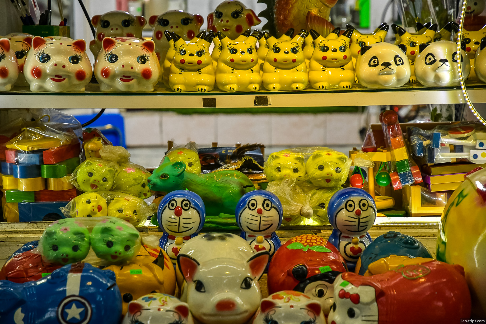 colorful ceramic piggy banks toys market hanoi hanoi