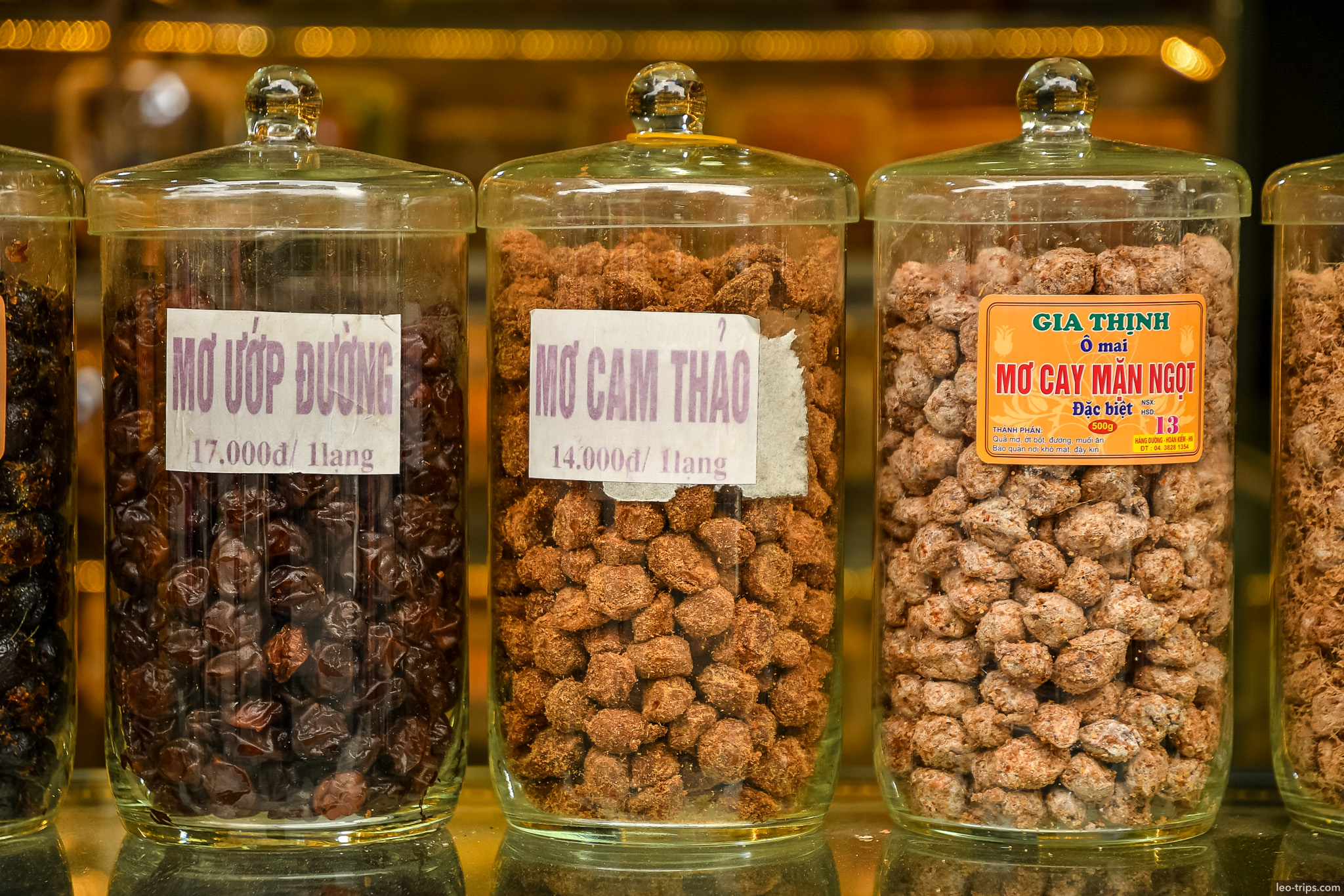 dried fruit candy jars vietnamese market hanoi hanoi