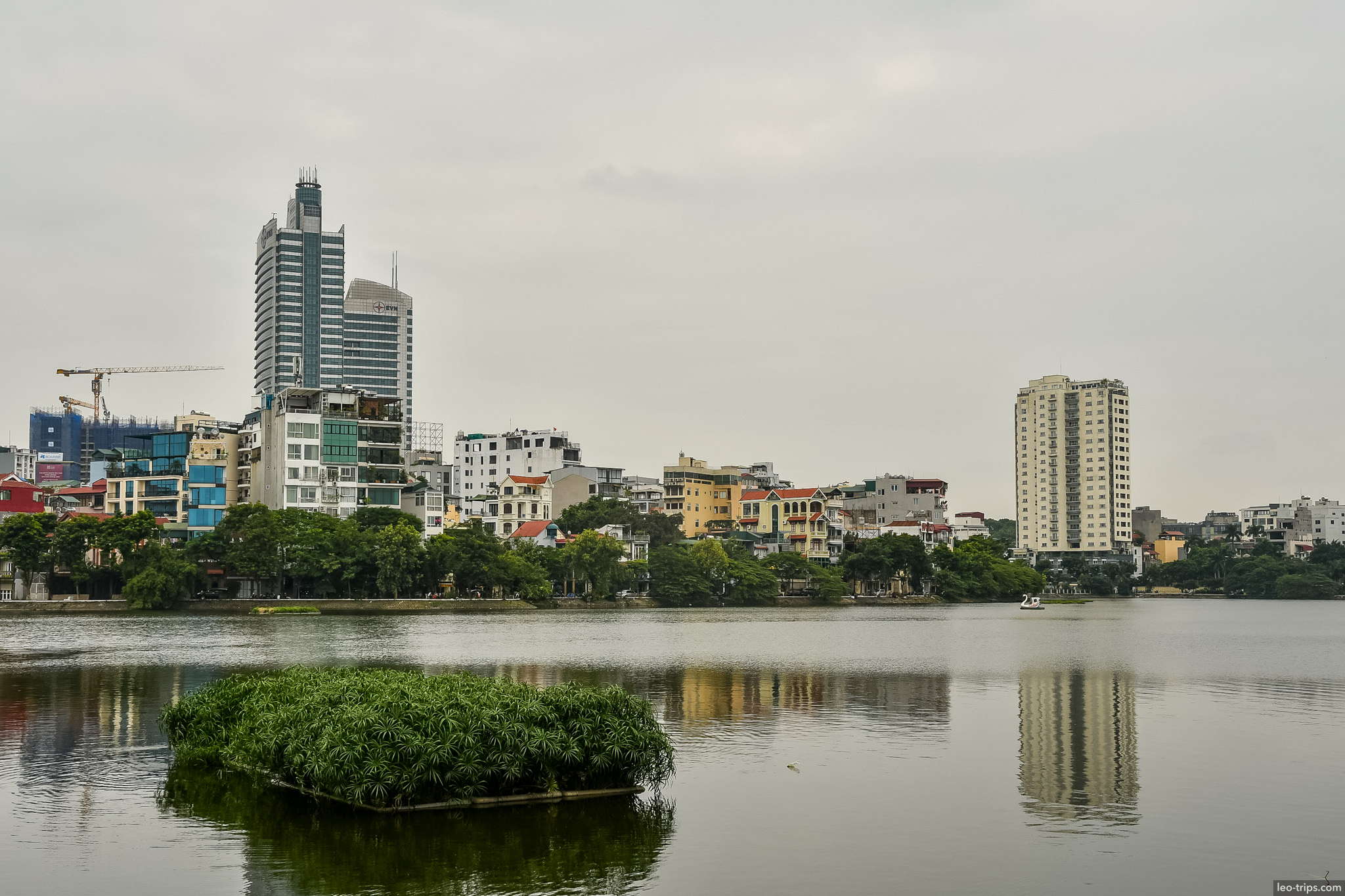west lake tay ho city skyline reflection hanoi hanoi