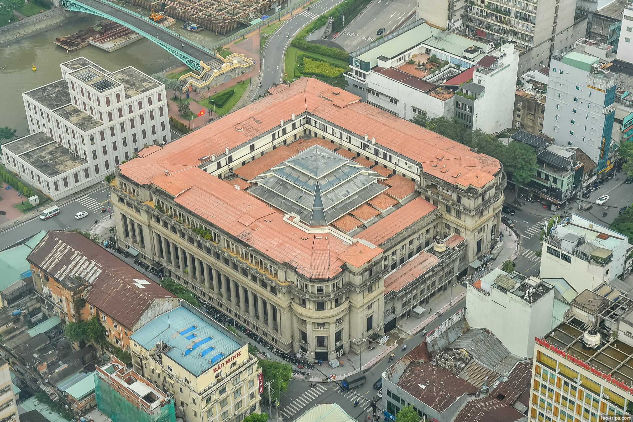 ho chi minh city post office aerial view ho chi minh city