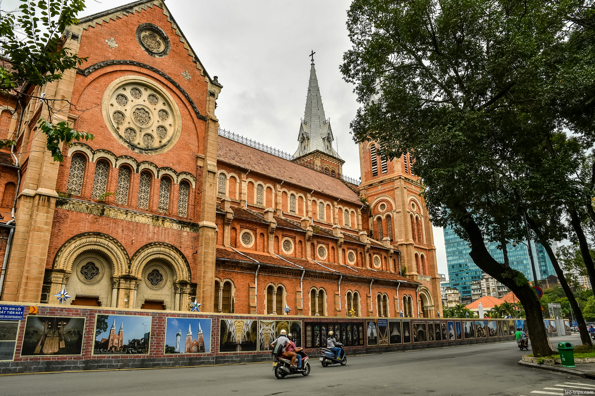 notre dame cathedral saigon side view ho chi minh city