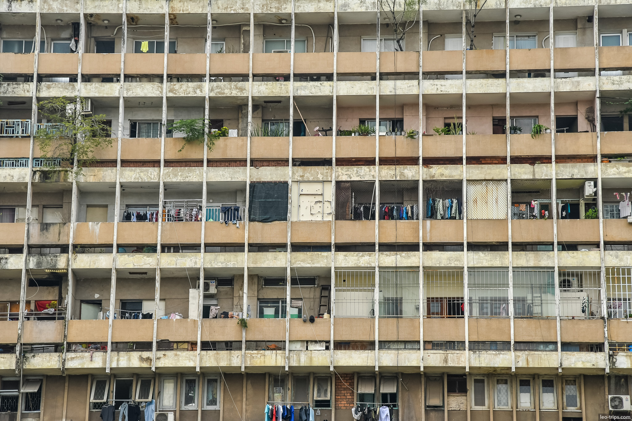 soviet style apartment block balconies saigon ho chi minh city