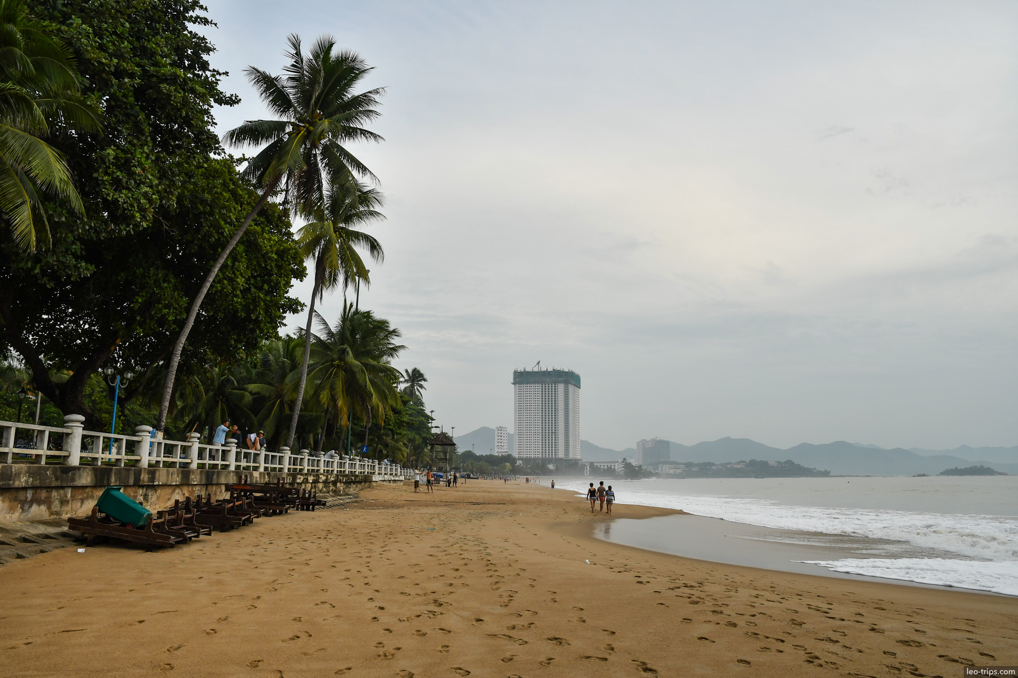 nha trang beach no swimming sign cloudy day nha trang