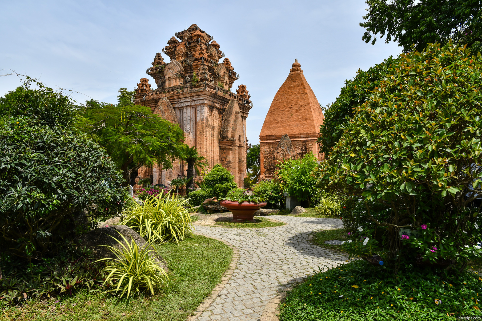 po nagar ancient brick wall detail cycas palm nha trang